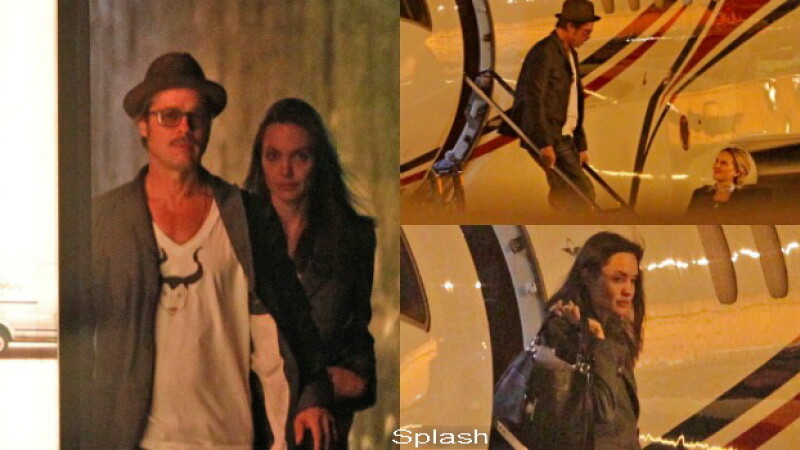 Angelina Jolie, Brad Pitt, avion