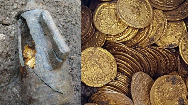 monede de aur gasite in Italia
