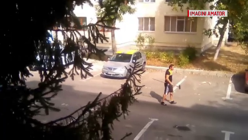 Scene șocante în Pitești. A fost bătut cu grebla, după ce a parcat în locul altei persoane