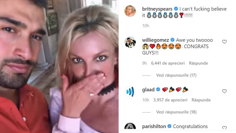 Britney Spears s-a logodit cu iubitul ei. ”Nu-mi vine să cred!”