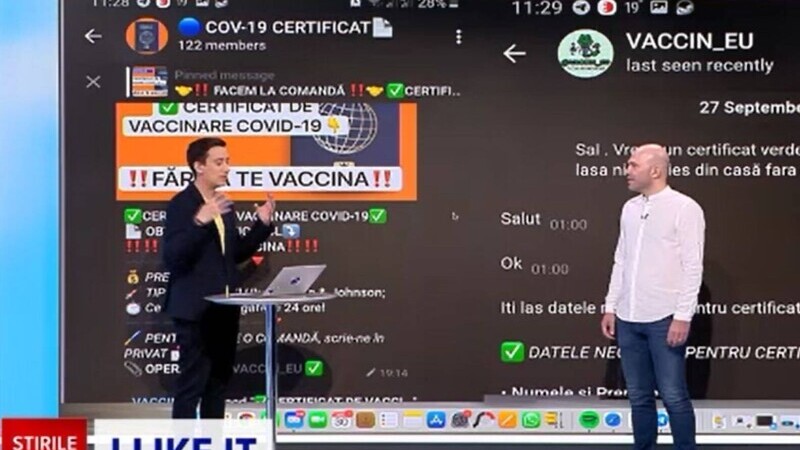 Certificate false de vaccinare inexistente, vândute cu 100 de euro pe Telegram. Infractorii cibernetici sunt bine ascunși