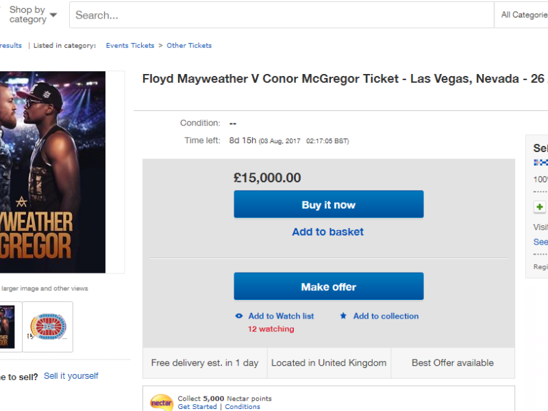FABULOS! Cu ce pret se vinde online un bilet la lupta dintre McGregor si Mayweather