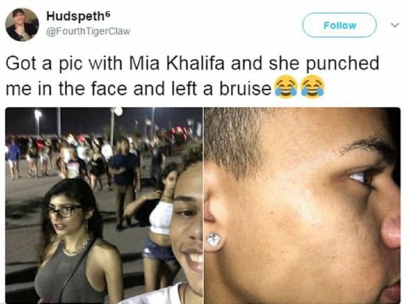 Ce a patit un barbat care a vrut sa-si faca selfie cu starleta Mia Khalifa pe strada