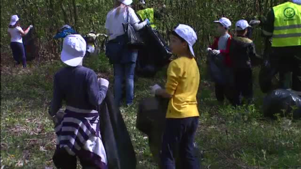 Padurea Baneasa a fost curatata de elevii din clasele primare. Planul primariei, blocat de gunoaie