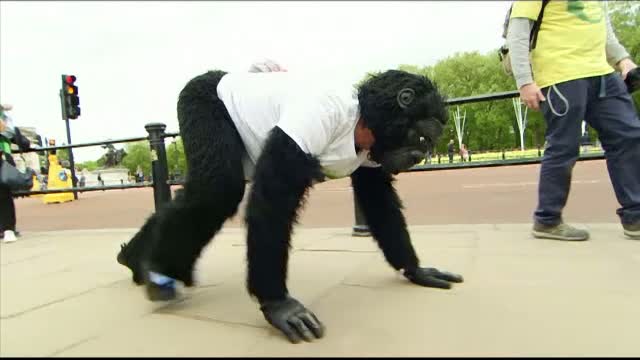 Motivul pentru care a ales sa alerge la maratonul de la Londra intr-un costum de gorila si in patru labe