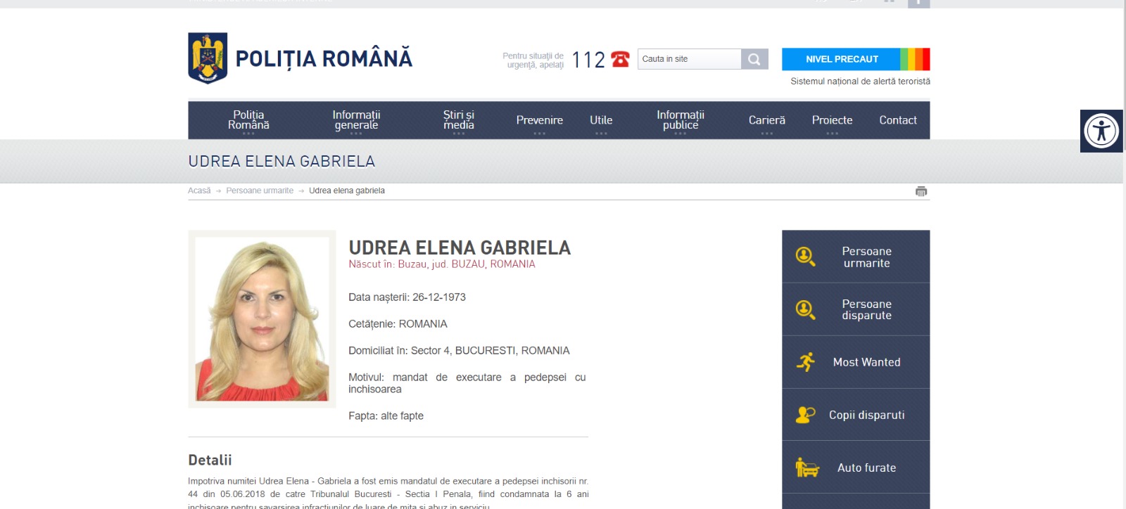 Elena Udrea a fost prinsă în Bulgaria, la câteva ore după ce a fost dată în urmărire generală