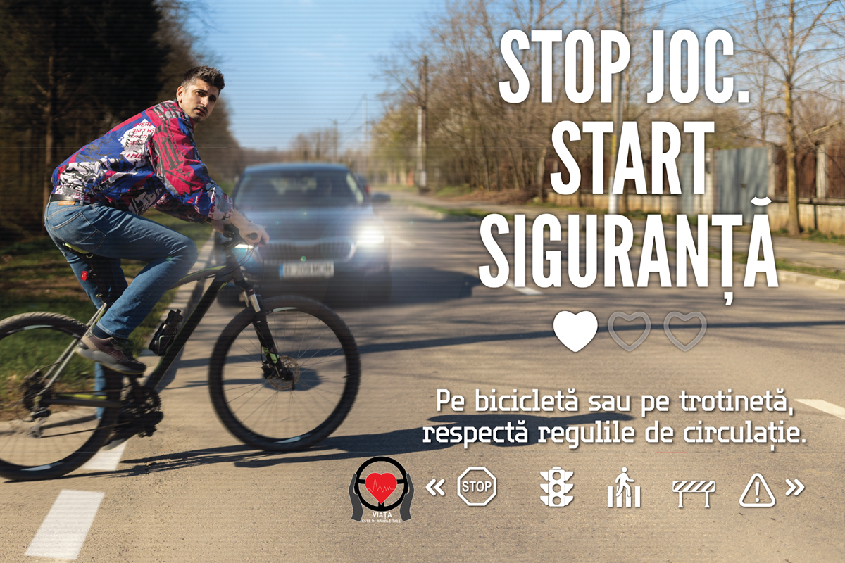 (P) Poliția Română - campanie de prevenire a accidentelor care implică pietoni și conducători de biciclete/trotinete