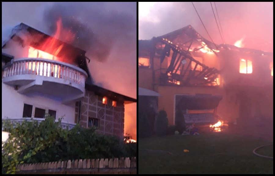 Incendiu în Chitila, la casa unui interlop. Pompierii intervin cu 14 autospeciale