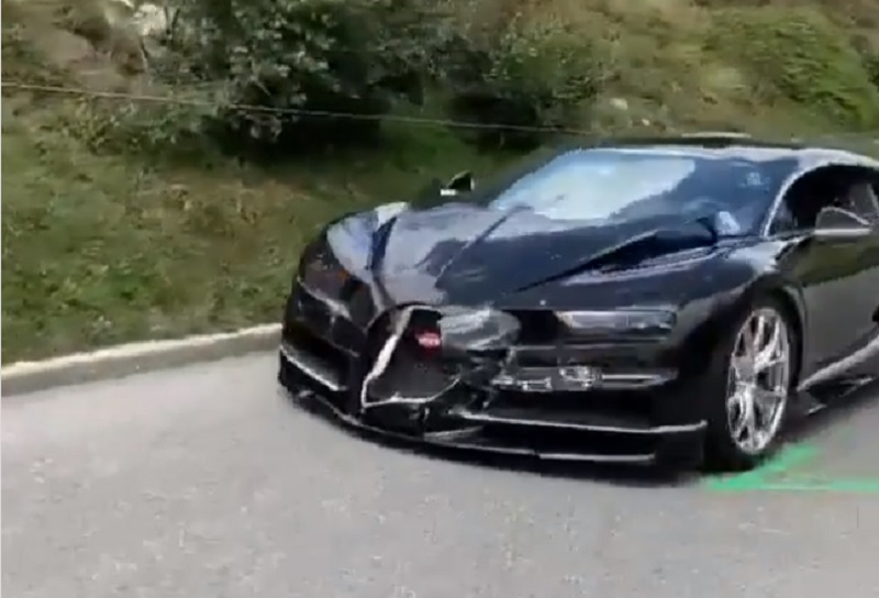 VIDEO Porsche distrus într-un accident cu un Bugatti, pe o șosea de munte. Daunele suferite de bolidul de 3,5 milioane € - Imaginea 2
