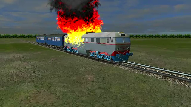 ANIMAȚIE GRAFICĂ. Momentul în care locomotiva unui tren a luat foc în mers, în Arad
