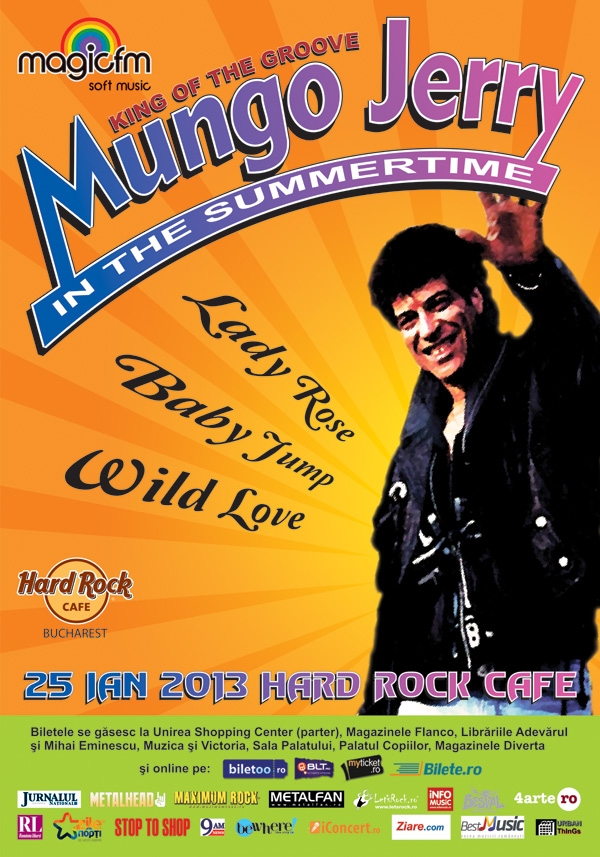 Mungo Jerry aduce hitul “In The Summer Time” la Hard Rock Cafe Bucuresti in ianuarie 2013