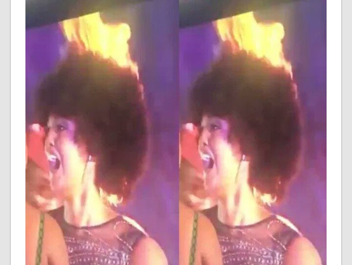 Momentul în care părul câștigătoarei Miss Africa 2018 ia foc pe scenă. VIDEO