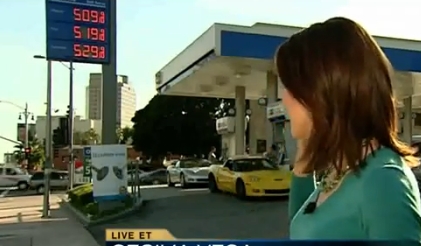 VIDEO. Pretul benzinei creste prea repede chiar si pentru o transmisiune in direct la TV