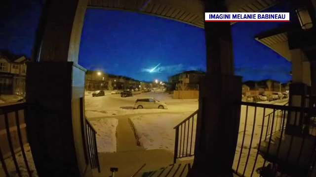 „Minge de foc” în nordul provinciei Alberta din Canada. Un meteorit s-a dezintegrat în atmosferă