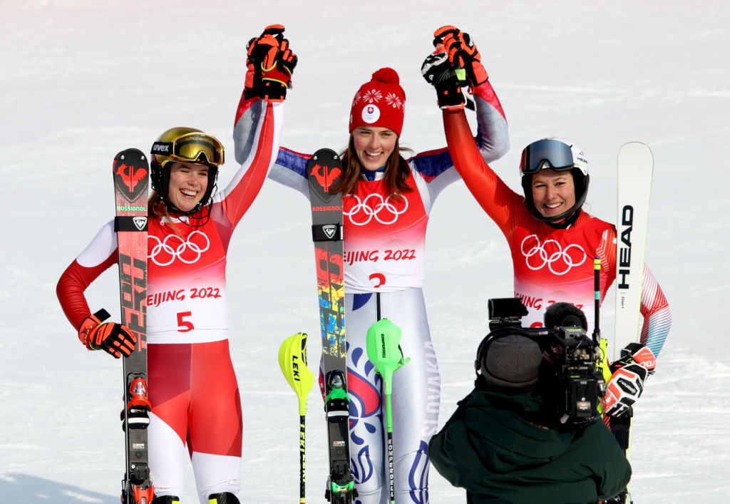 Petra Vlhova, medaliată cu aur la slalom feminin, la Jocurile Olimpice de Iarnă