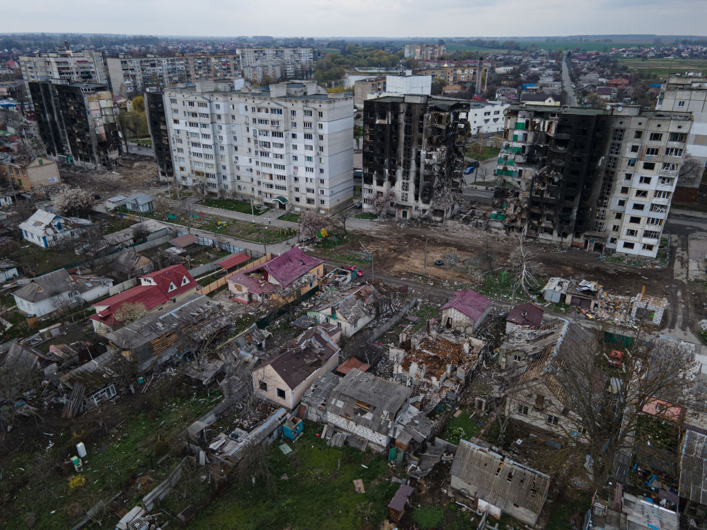 Un an de la invazia Rusiei în Ucraina, în imagini. Dezastrul provocat de armata lui Putin în țara vecină - Imaginea 13