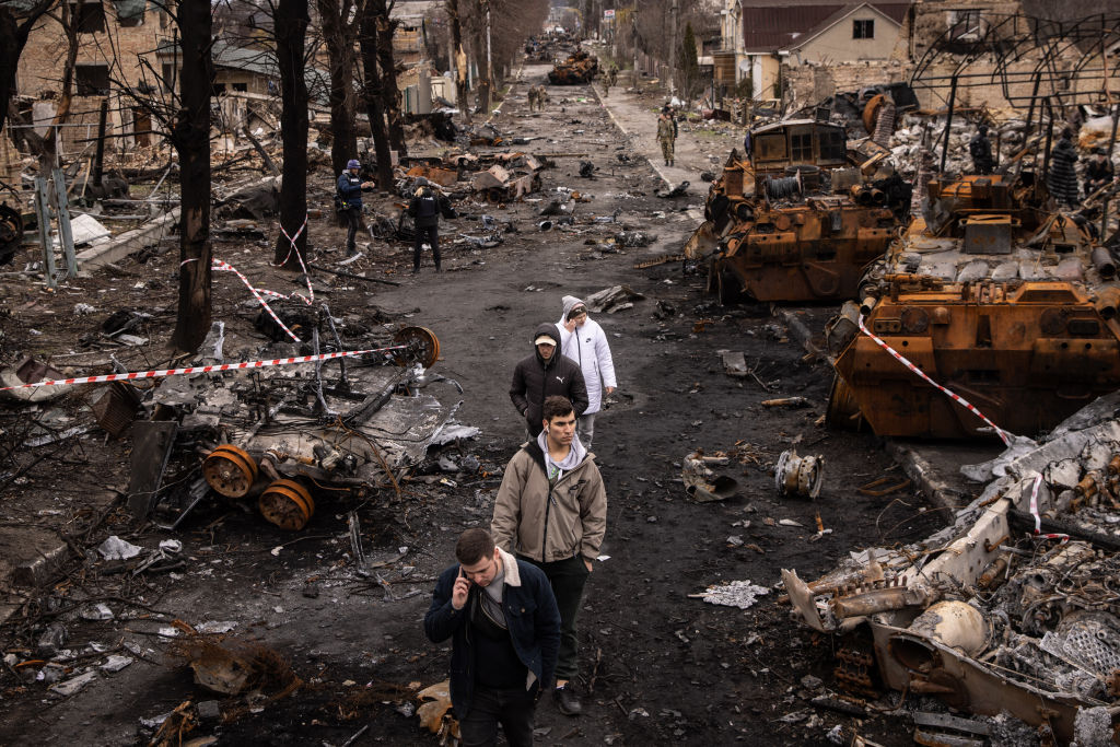 Un an de la invazia Rusiei în Ucraina, în imagini. Dezastrul provocat de armata lui Putin în țara vecină - Imaginea 16