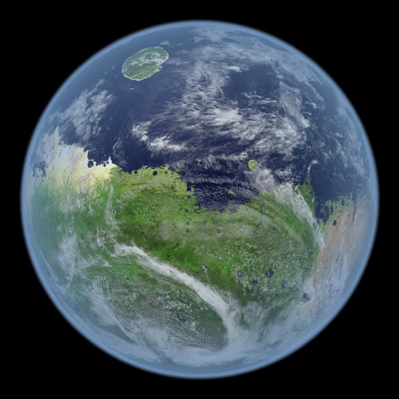 FOTO. Planeta Marte, plina de verdeata si acoperita de oceane. Cum a fost realizata aceasta poza