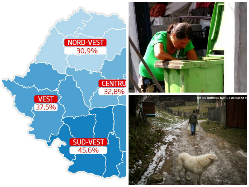 Harta interactiva a SARACIEI in Romania. Regiunile unde peste jumatate dintre locuitori traiesc de pe azi pe maine
