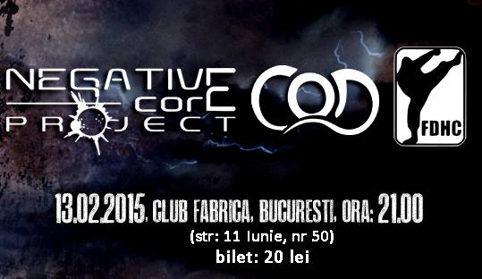 Concert Cap de Craniu, Negative Core Project, C.O.D. si First Division in Club Fabrica, pe 13 februarie