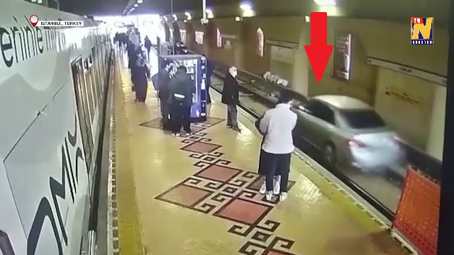 VIDEO. Cum a ajuns un șofer din Turcia cu mașina chiar pe linia de metrou