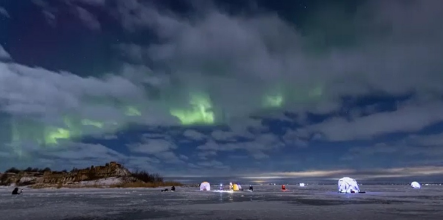 Aurora boreală a putut fi admirată în apropierea orașului Sankt Petersburg