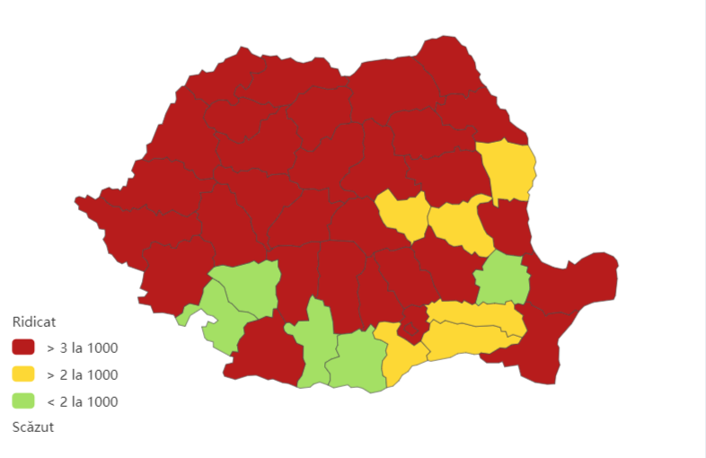 Coronavirus în România. Județele cu cele mai multe cazuri noi. Capitala conduce cu 2.500