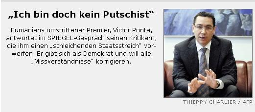 Victor Ponta pentru Der Spiegel: 