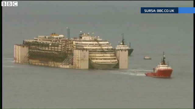 Ultimul voiaj pentru Costa Concordia. Nava a ajuns in portul Genova, unde urmeaza sa fie dezmembrata