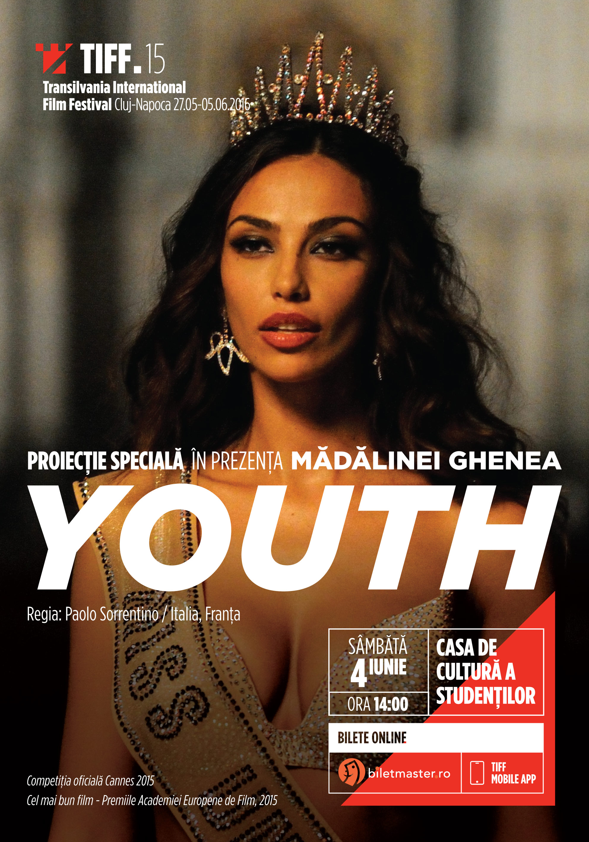 Madalina Ghenea vine la TIFF. Proiectie speciala a filmului „Youth”, in prezenta ei