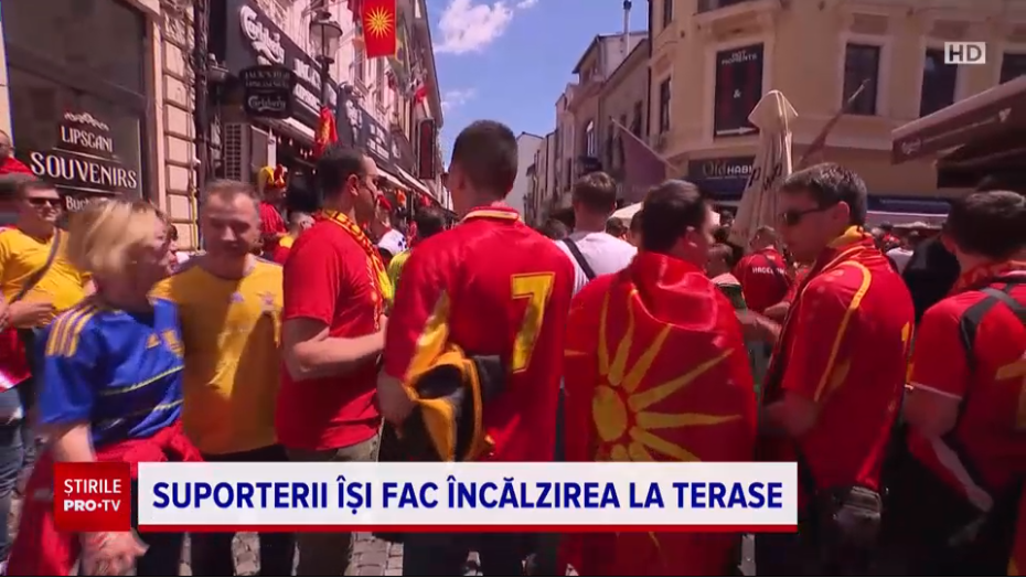 EURO 2020. Suporterii Macedoniei de Nord au invadat Centrul Vechi al Capitalei și sărbătoresc deja