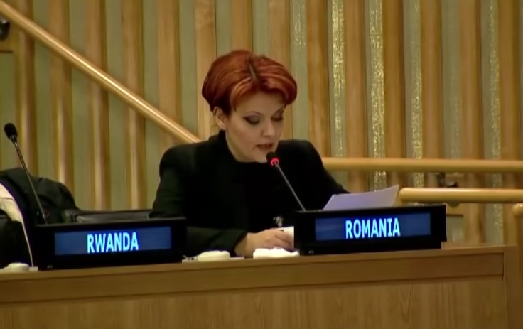 Reactia ministrului Olguta Vasilescu dupa glumele aparute pe seama discursului ei la ONU, in limba engleza. VIDEO