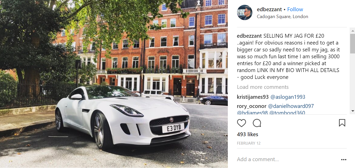 Un britanic își vinde mașina de lux, un Jaguar, cu 20 de lire. Metoda prin care adună bani