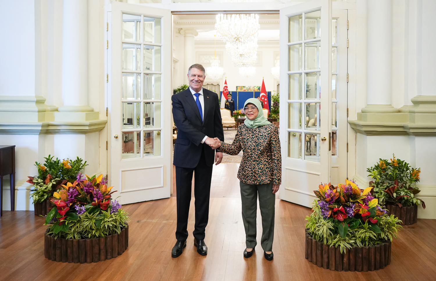 Klaus Iohannis a început vizita de stat în Singapore. A fost primit de președintele Halimah Yacob | GALERIE FOTO - Imaginea 6