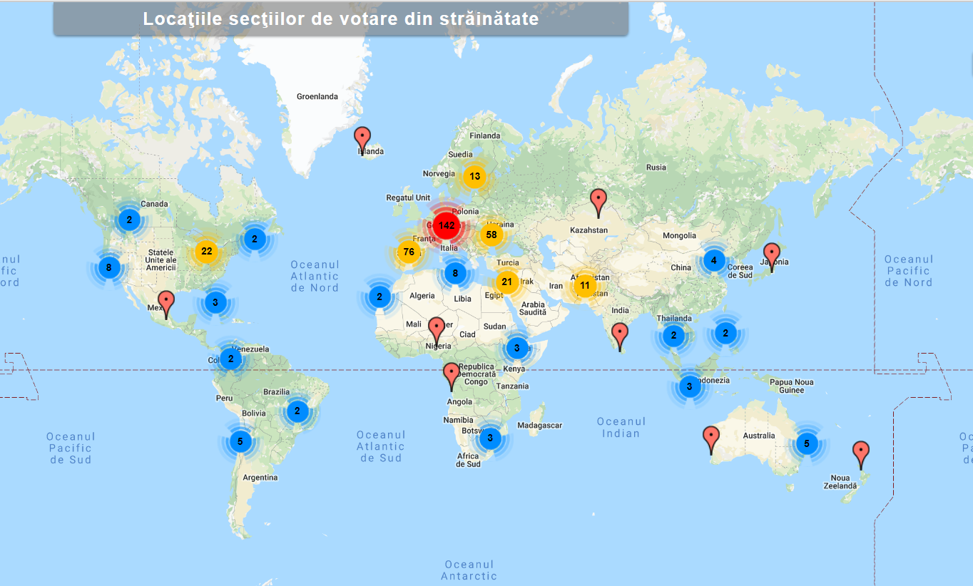 E.U. YES LA VOT. Harta interactivă cu secțiile de votare din străinătate