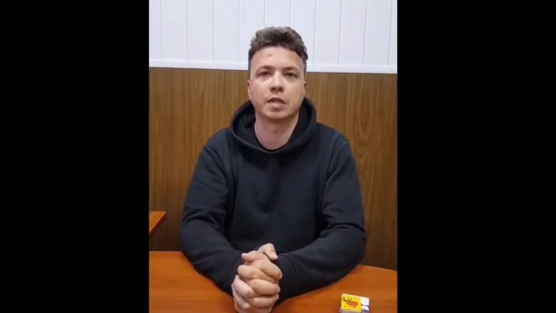 Video. Jurnalistul belarus Roman Protasevici, arestat luna trecută, a apărut la televiziunea de stat