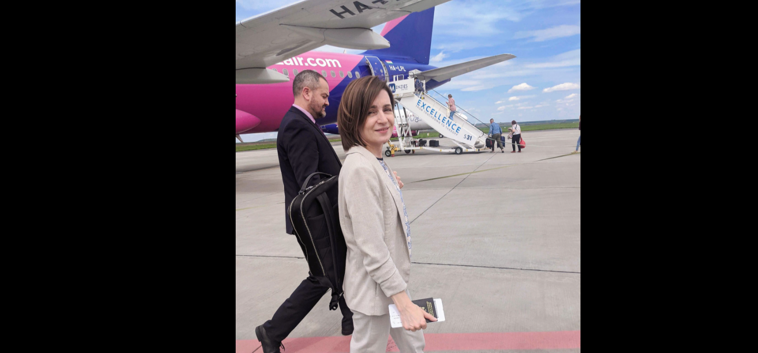 Maia Sandu s-a dus la Bruxelles cu un avion low-cost. Va ține un discurs în Parlamentul European