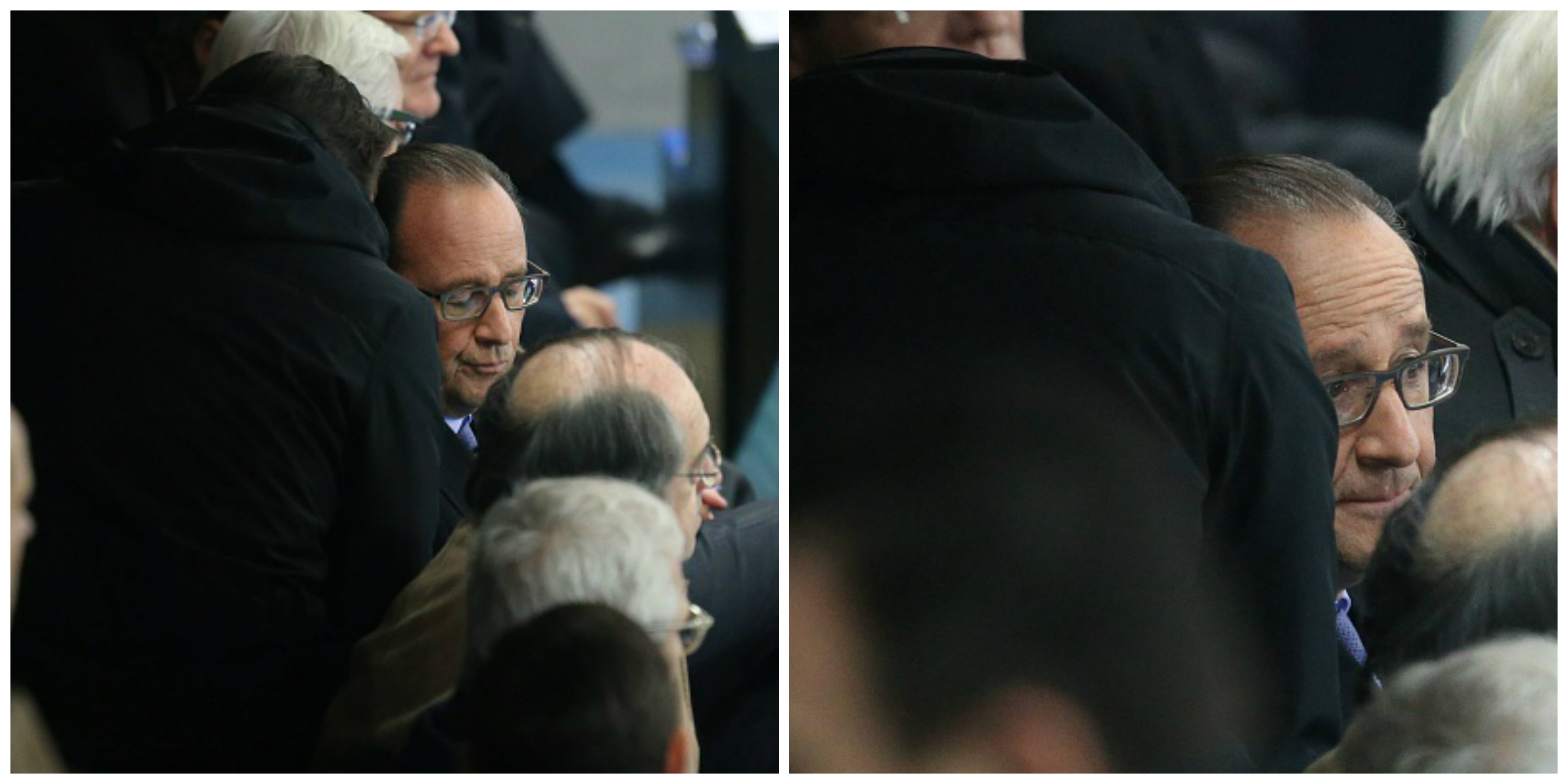 Momentul in care Francois Hollande este informat despre atentatele din Paris. Galerie foto cu reactia presedintelui francez