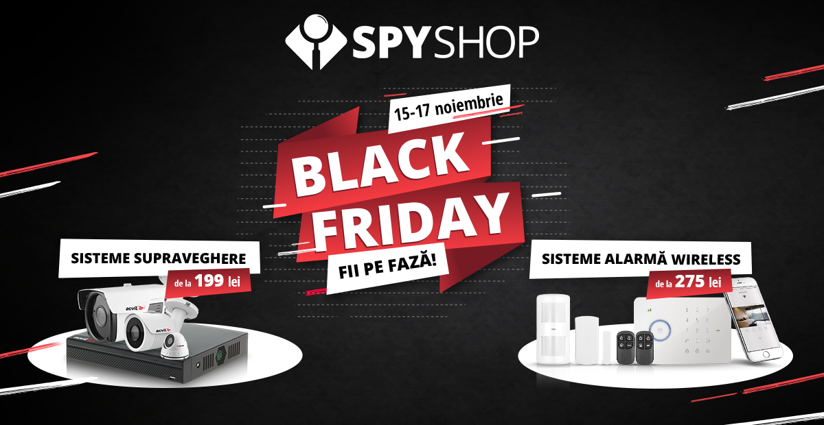(P) Peste 1000 de produse de securitate in oferta Black Friday la Spy Shop