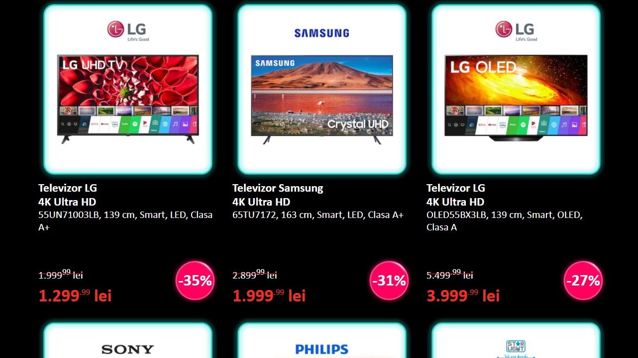 TV 4K la doar 999 de lei și Huawei P30 Pro la un preț imbatabil - superofertă Emag de Black Friday