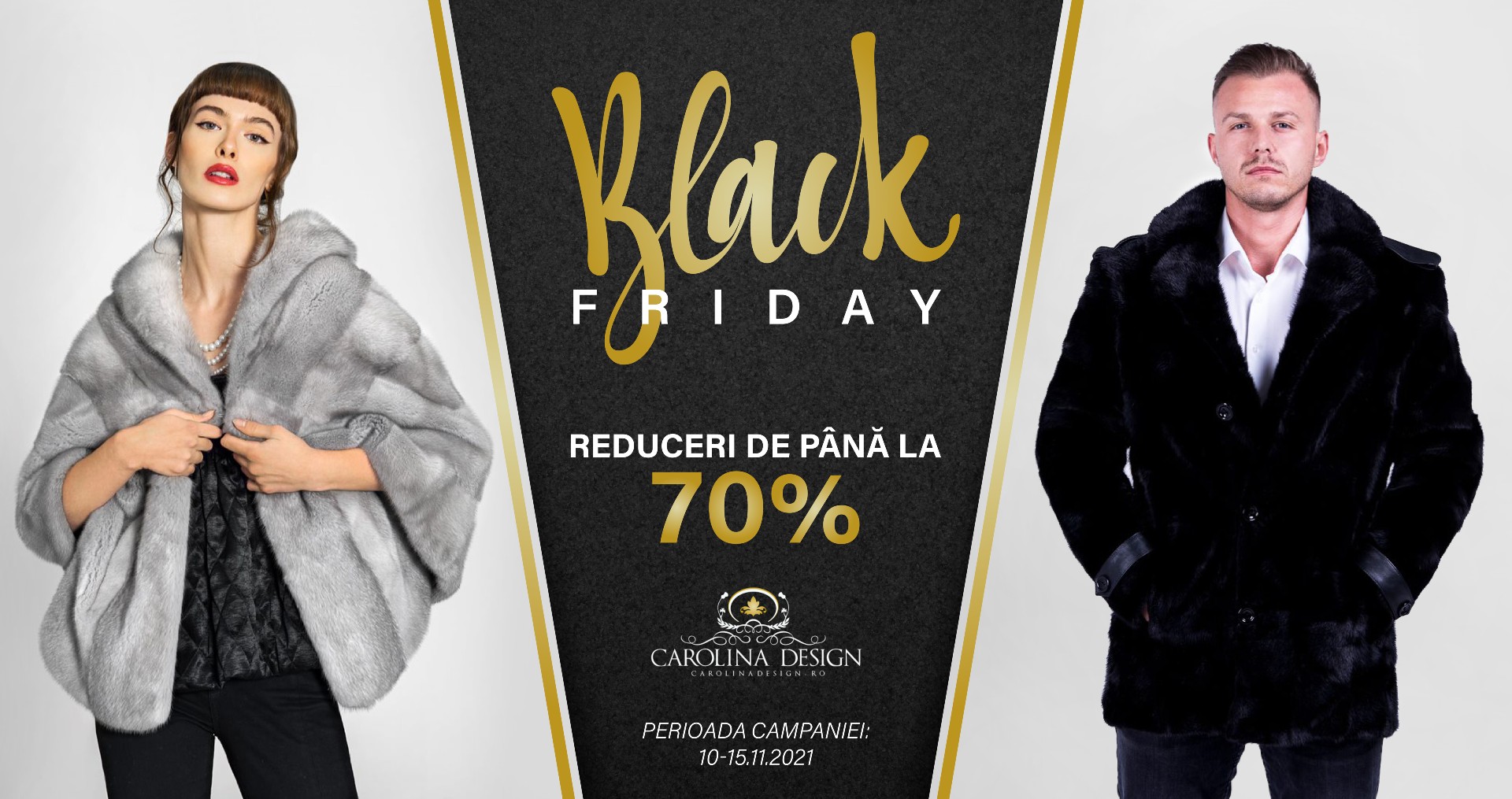 (P) Black Friday 2021. 20-70% reducere la haine de blană Carolina Design