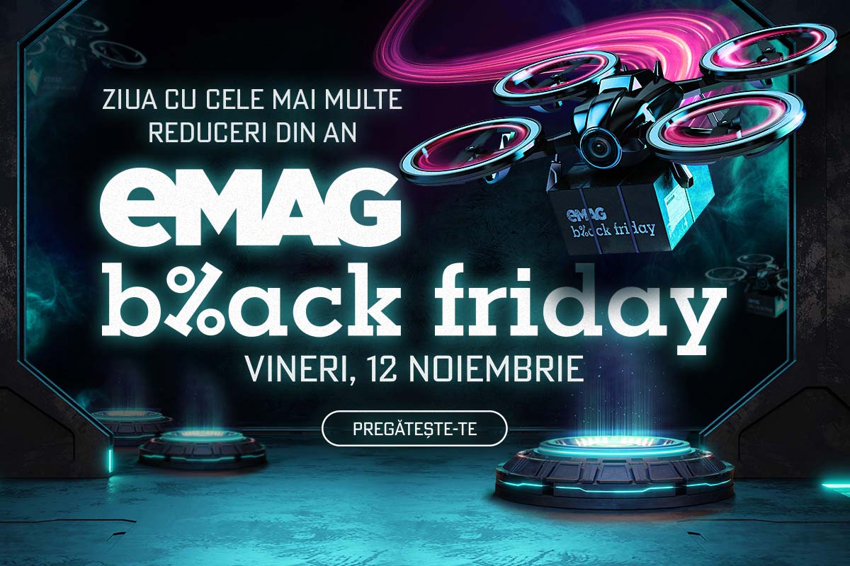 (P) eMAG Black Friday: pe 12 noiembrie ai 4,5 milioane de produse la super ofertă. Ce poți cumpăra la reducere