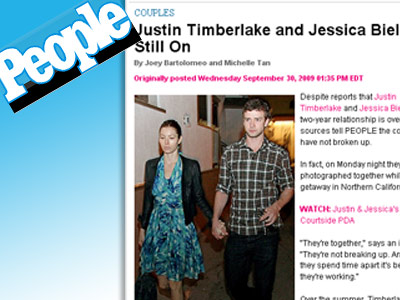 Justin Timberlake si Jessica Biel pare-se ca nu s-au despartit