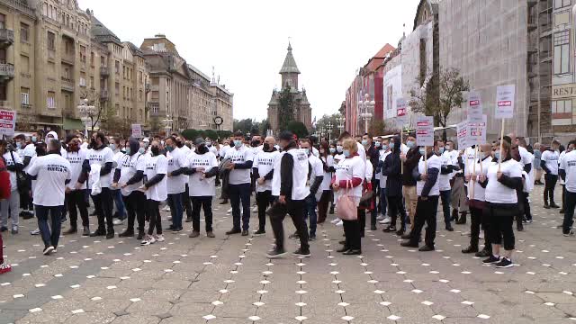 Protest în Timișoara, față de „decapitarea” industriei HoReCa. „Vrem să muncim”