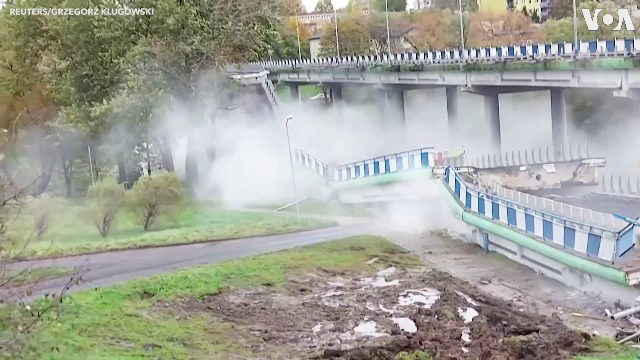 Un viaduct s-a prăbușit peste o șosea la Koszalin, în Polonia. Care a fost motivul