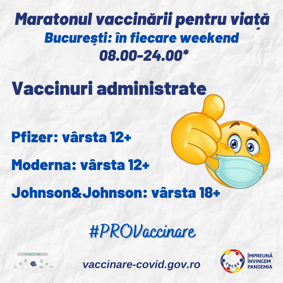 Maratonul vaccinării continuă în fiecare weekend în Capitală, până la sfârșitul anului. Iată unde sunt centrele