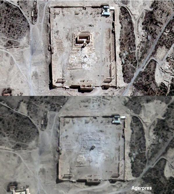 Statul Islamic a distrus inca un templu antic. Imaginile din satelit au confirmat disparitia 