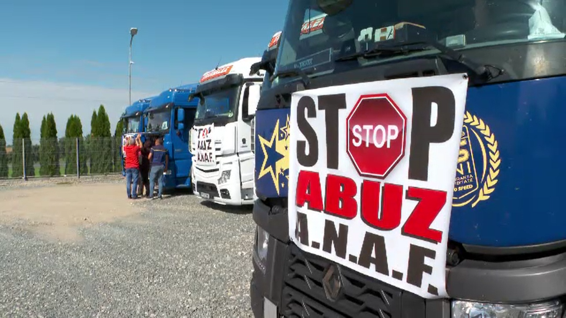 Protest al camionagiilor la Arad după ce autoritățile au decis impozitarea diurnei de care beneficiază șoferii